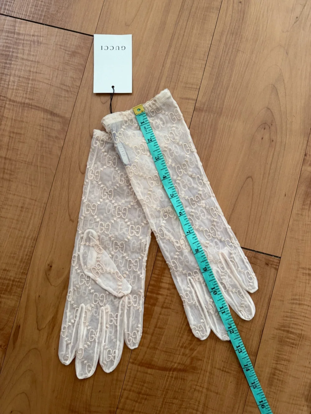 Luxury Embroidered GG Monogram Sheer Mesh Lace Gloves in Black ❗️last pair❗️